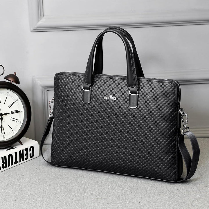 FSD.WG Herren Business Tasche,Wasserdichte Leder Aktentasche,Schulter Laptop Business Tasche für Bus