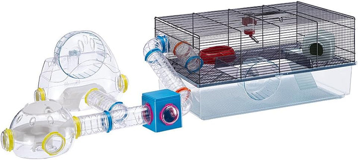 Ferplast Favola Grosser Hamsterkäfig, inkl. Wasserflasche, Laufrad, Futternapf und Hamsterversteck,
