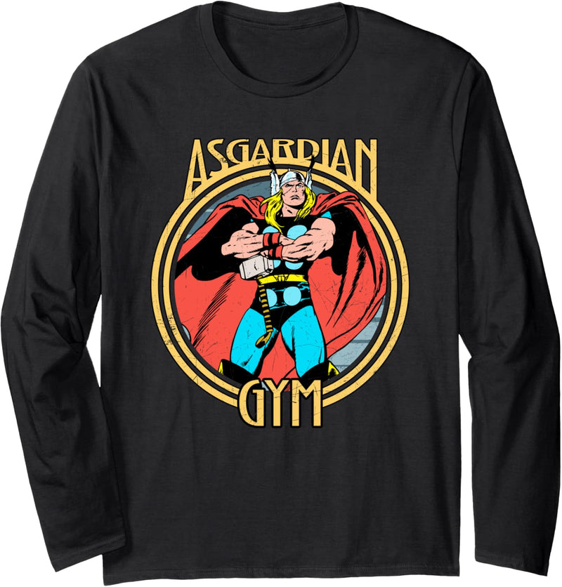 Marvel Thor Retro Comic Book Asgardian Gym Langarmshirt