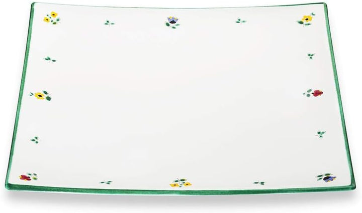 GMUNDNER KERAMIK Platzteller eckig Grösse: l= 31 cm x b= 31 cm x h= 2.8 cm Streublume Geschirr, hand