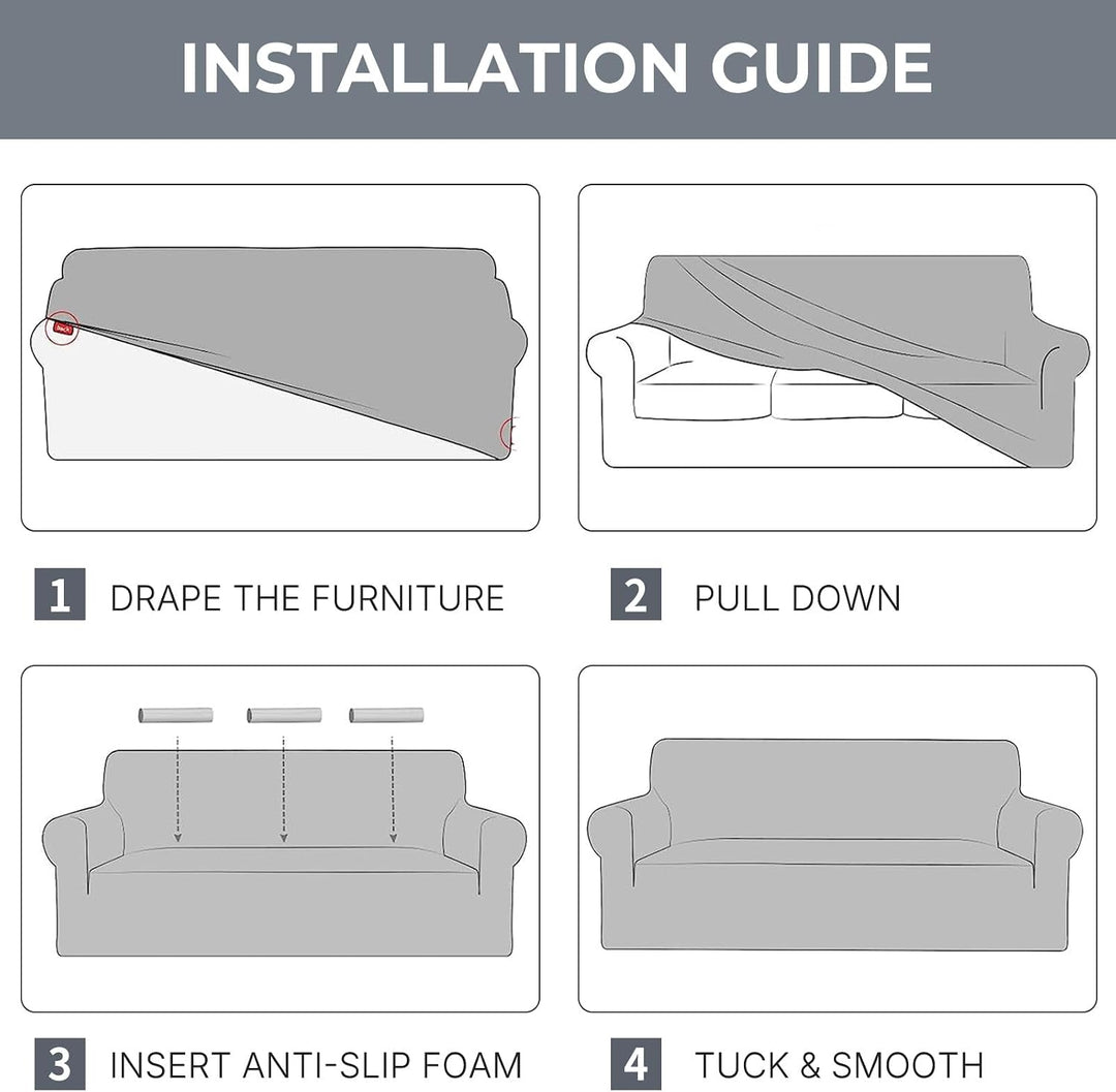 Ystyle Sofa überzug 2 Sitzer Mit Armlehne, Stretch Sofabezug rutschfest, Modern Sofa Cover Für Hunde