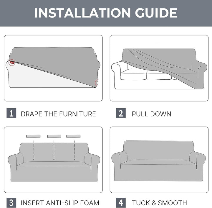 Ystyle Sofa überzug 2 Sitzer Mit Armlehne, Stretch Sofabezug rutschfest, Modern Sofa Cover Für Hunde