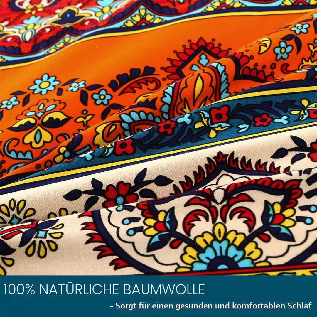 Qucover Bettwäsche 155x220cm 100% Baumwolle Bettbezug mit Reissverschluss 155 x 220 cm 2 TLG. mit Ki