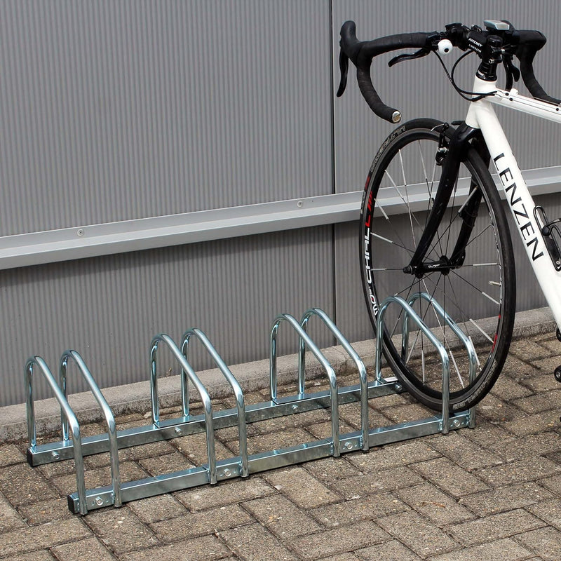 Wiltec Fahrradständer für 4 Fahrräder 95x33x27cm aus verzinktem Stahl und für Wandmontage geeignet R
