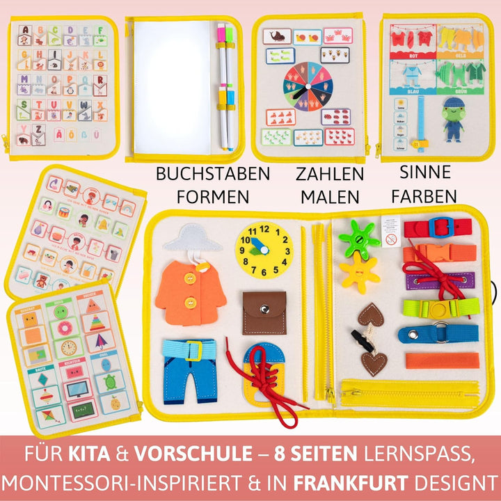 Lion’s Collection Montessori Busy Board Deutsch ab 3 Jahre – Busy Book & Activity Board für Kinder –
