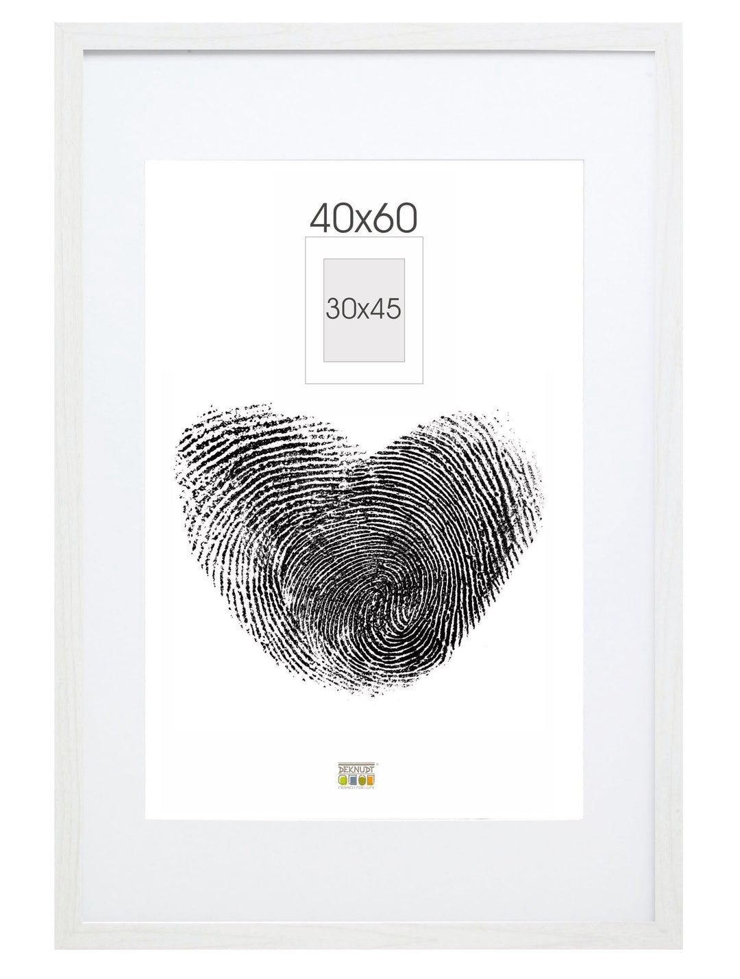 Deknudt Bilderrahmen, Holz, weiss, 40 x 60 cm, passt überall 30 x 45 cm Weiss 65 x 45 x 1,7 cm, Weis