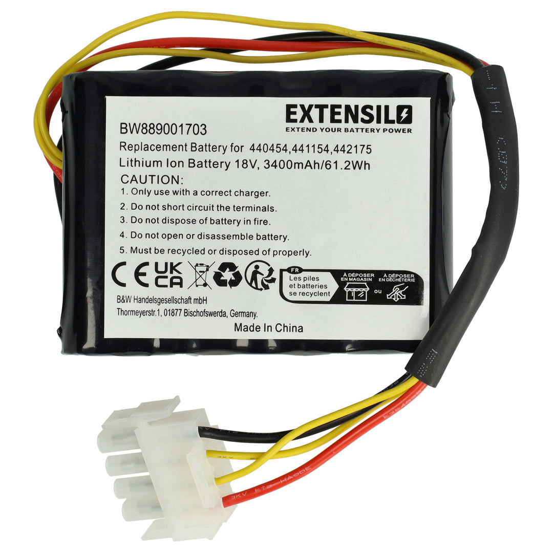 EXTENSILO Akku kompatibel mit AL-KO Robolinho 500 E (119833) 02/2018-01/2019, 100, 41.6, 110, 1150 W