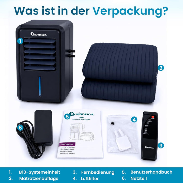 Adamson B10 Bed Cooling System - Twin 190x100 cm - 100% Baumwolle Matratze Kühlung Bett-Pad für Nach