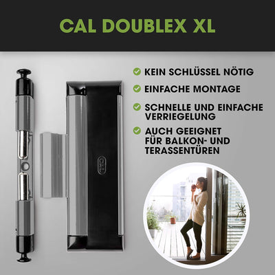 Cal Doublex XL - Fenstersicherung gegen Einbruch, auch für Balkontür, Terassentür Einbruchschutz, Fa