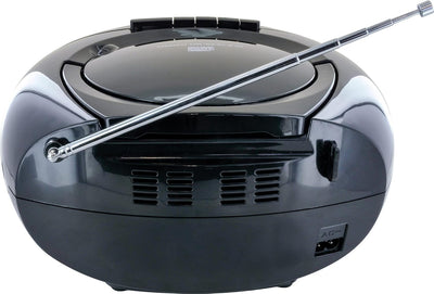SCHWAIGER 658026 CD-Player mit Kassette und Radio MP3 USB Anschluss FM Radio AUX Kopfhörer Boombox N