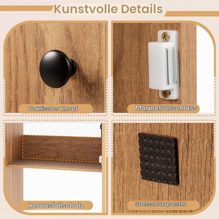 GIANTEX Nähtisch mit Ladestation, Nähmaschinentisch klappbar, Nähschrank mit Rollen, Nähmaschinensch