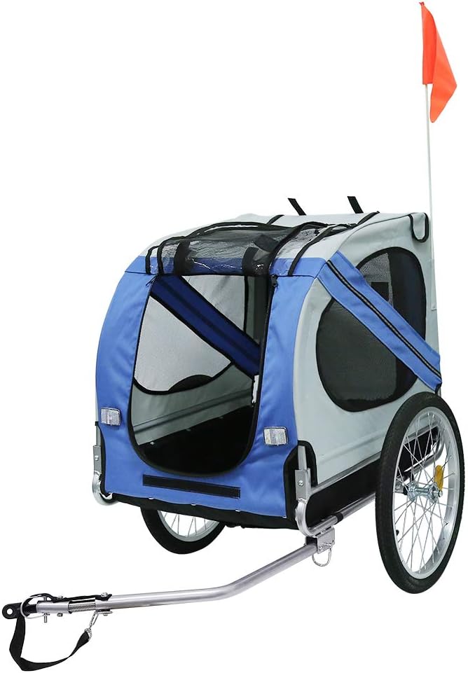 2-in-1 Fahrradanhänger &amp; Hundebuggy - Fahrradanhänger Hunde mit maximaler Belastbarkeit von 40kg, pu