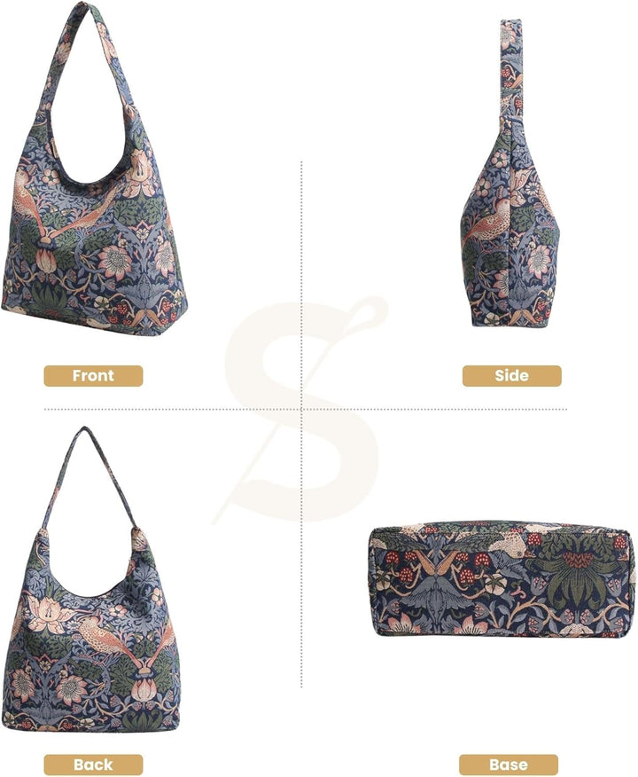 Signare Tapisserie Umhängetasche Damen, Shopper Damen Gross, Strandtasche Gross mit William Morris D