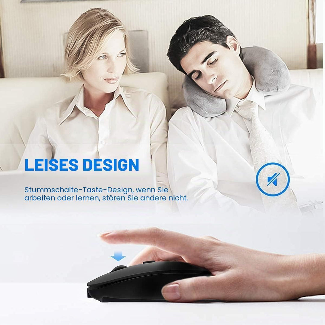 AE WISH ANEWISH Bluetooth Maus fur Mac/iPad/iPhone/PC/Computer, wiederaufladbar geräuschlos Mini Kab