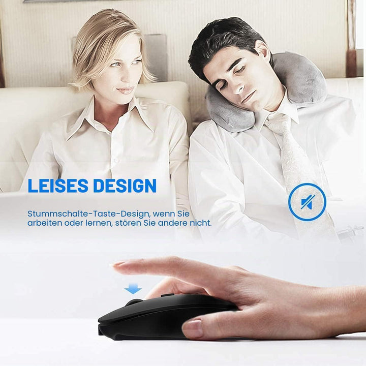 AE WISH ANEWISH Bluetooth Maus fur Mac/iPad/iPhone/PC/Computer, wiederaufladbar geräuschlos Mini Kab