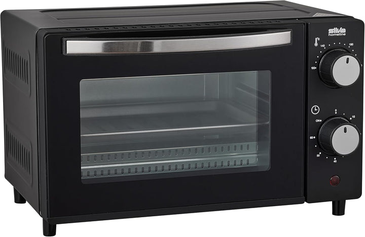 Silva Schneider MB 1000, Minibackofen, 10 L, schwarz, 650 Watt, Temperaturregelung 100-230 °C, Timer
