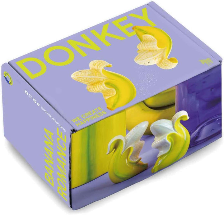 DONKEY Banana Romance Salt & Pepper, Salz- und Pfefferstreuer Set in Bananen-Form, 2 Stück