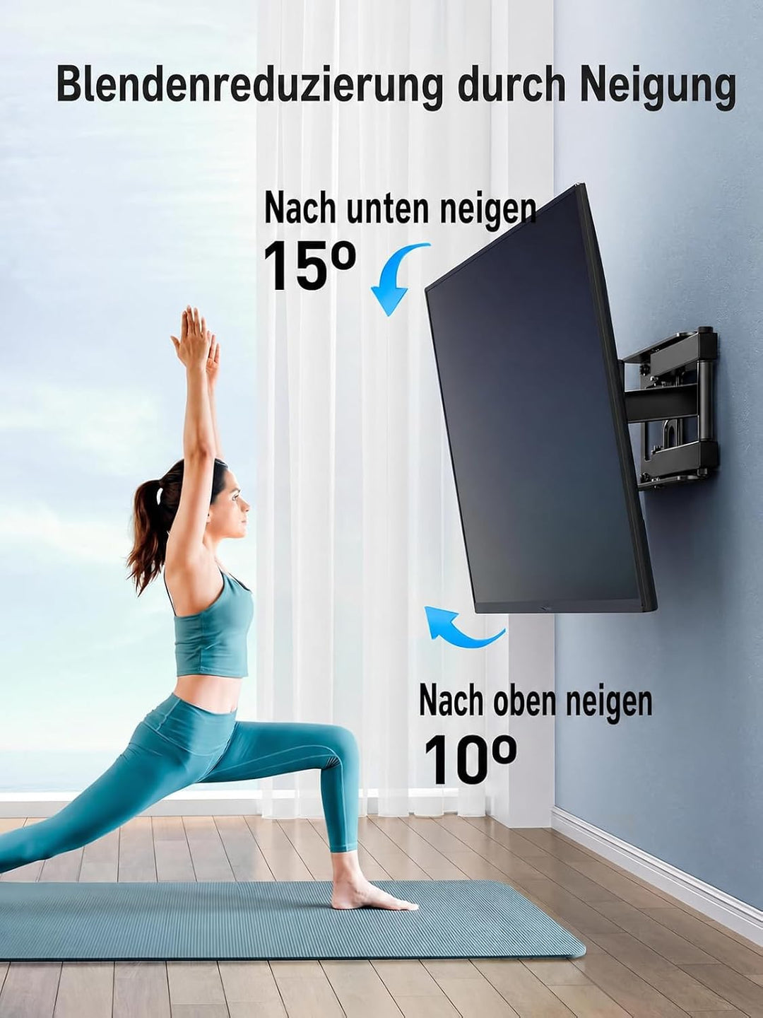 PERLESMITH TV Wandhalterung, Schwenkbare Neigbare TV Halterung für 26-60 Zoll Flach &amp; Curved Fernseh