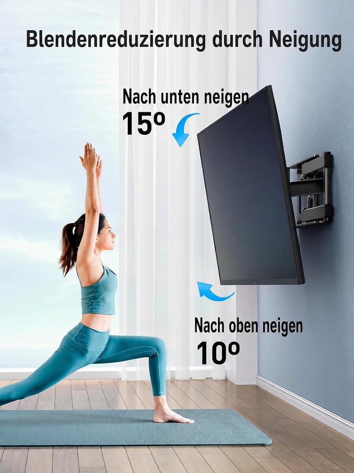 PERLESMITH TV Wandhalterung, Schwenkbare Neigbare TV Halterung für 26-60 Zoll Flach &amp; Curved Fernseh