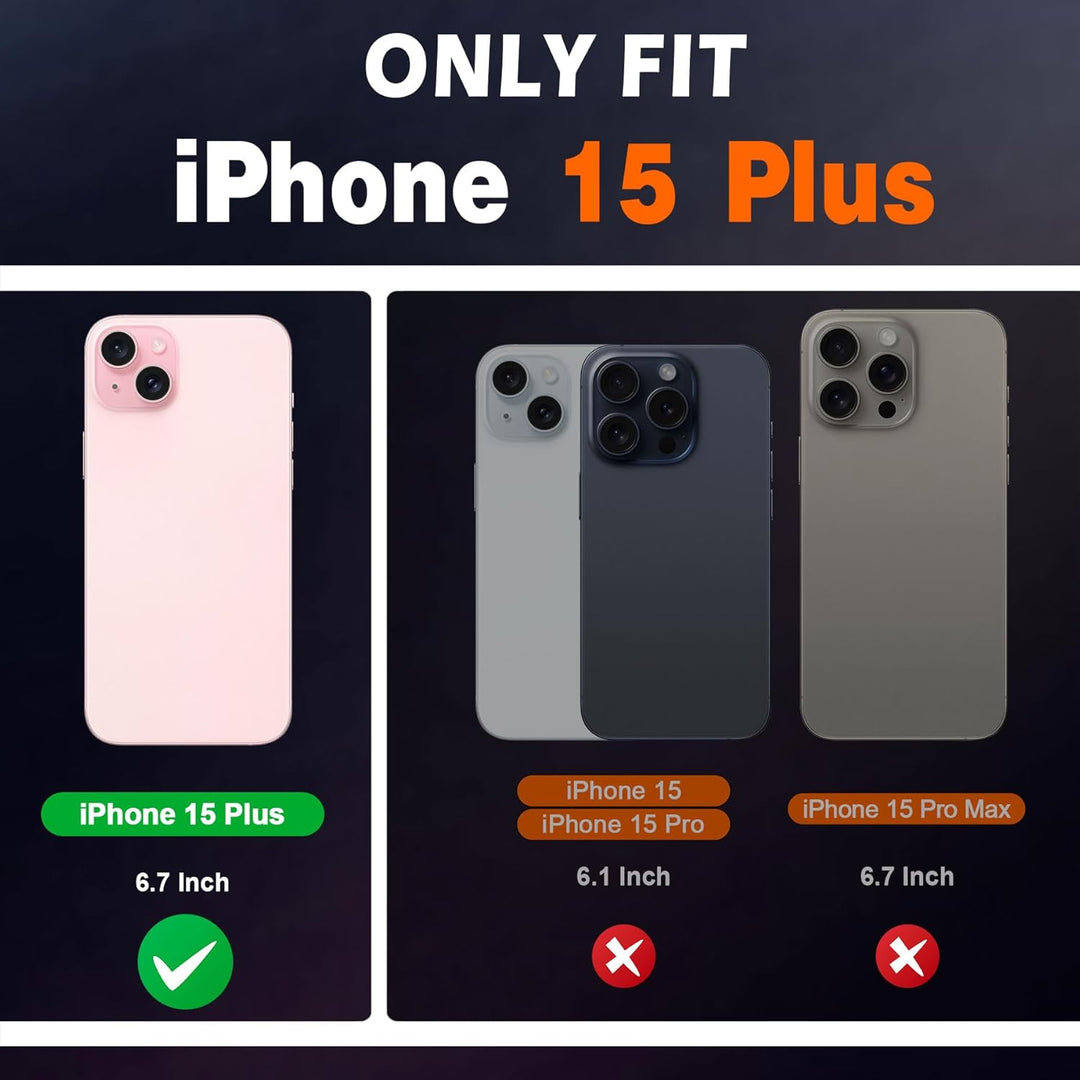 SHIELDON Hülle für iPhone 15 Plus, 5G Handyhülle [Echtleder] [Kartenfach] [Magnet] [Standfunktion] [