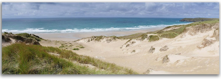 Feeby. Leinwandbild, Bilder, Wand Bild, Wandbilder, Kunstdruck 100x40 cm, MEER, NATUR, BRAUN, BLAU,