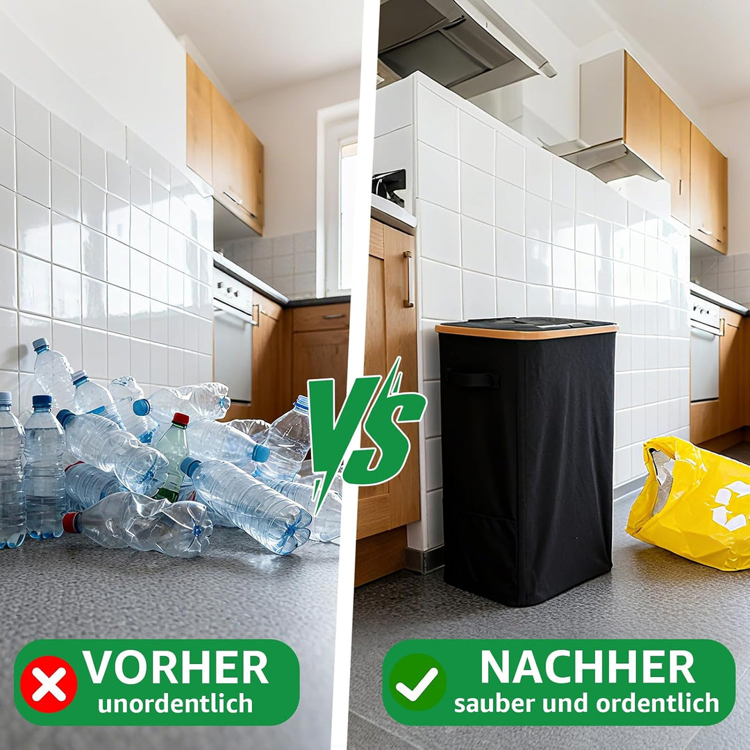GARPROVM 100L Pfandflaschen Sammelbehälter, Flaschensammler mit Öffnung Sichtfenster 2 Wiederverwend