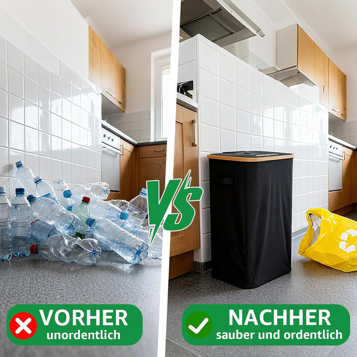 GARPROVM 100L Pfandflaschen Sammelbehälter, Flaschensammler mit Öffnung Sichtfenster 2 Wiederverwend