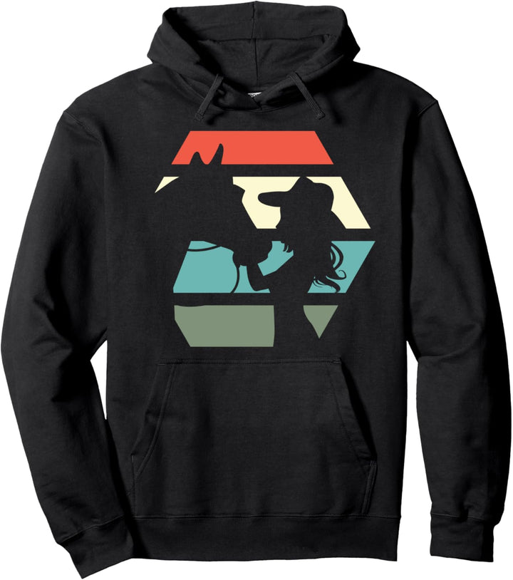 Westernreiterin mit Pferd Pferdekopf Reiten Westernreiten Pullover Hoodie