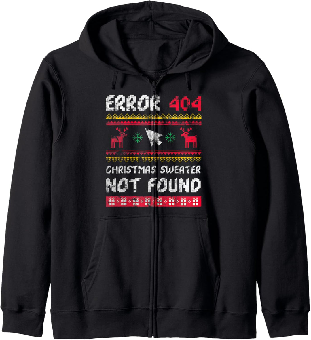 Computer Error 404 Christmas Sweater Not Found Christmas Kapuzenjacke