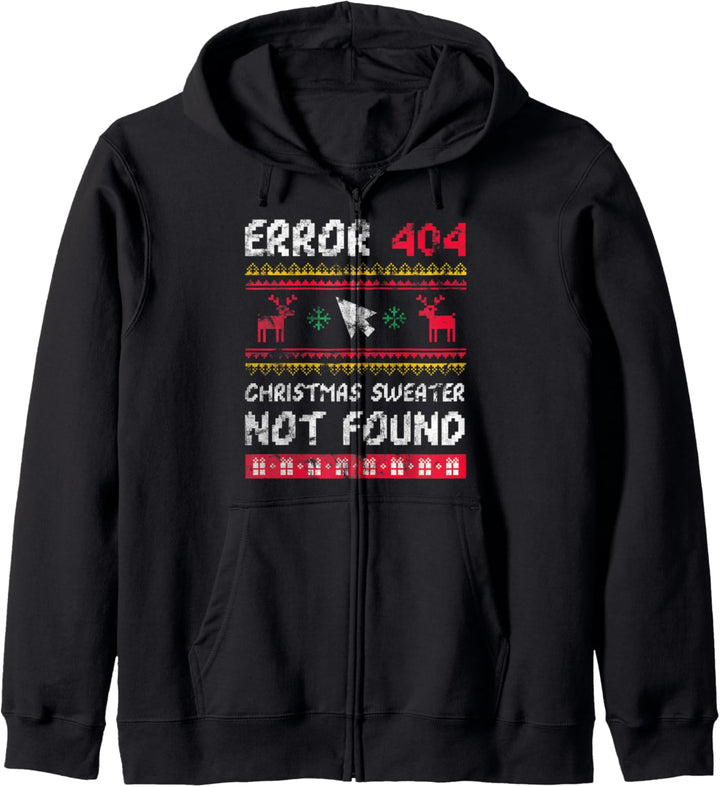 Computer Error 404 Christmas Sweater Not Found Christmas Kapuzenjacke