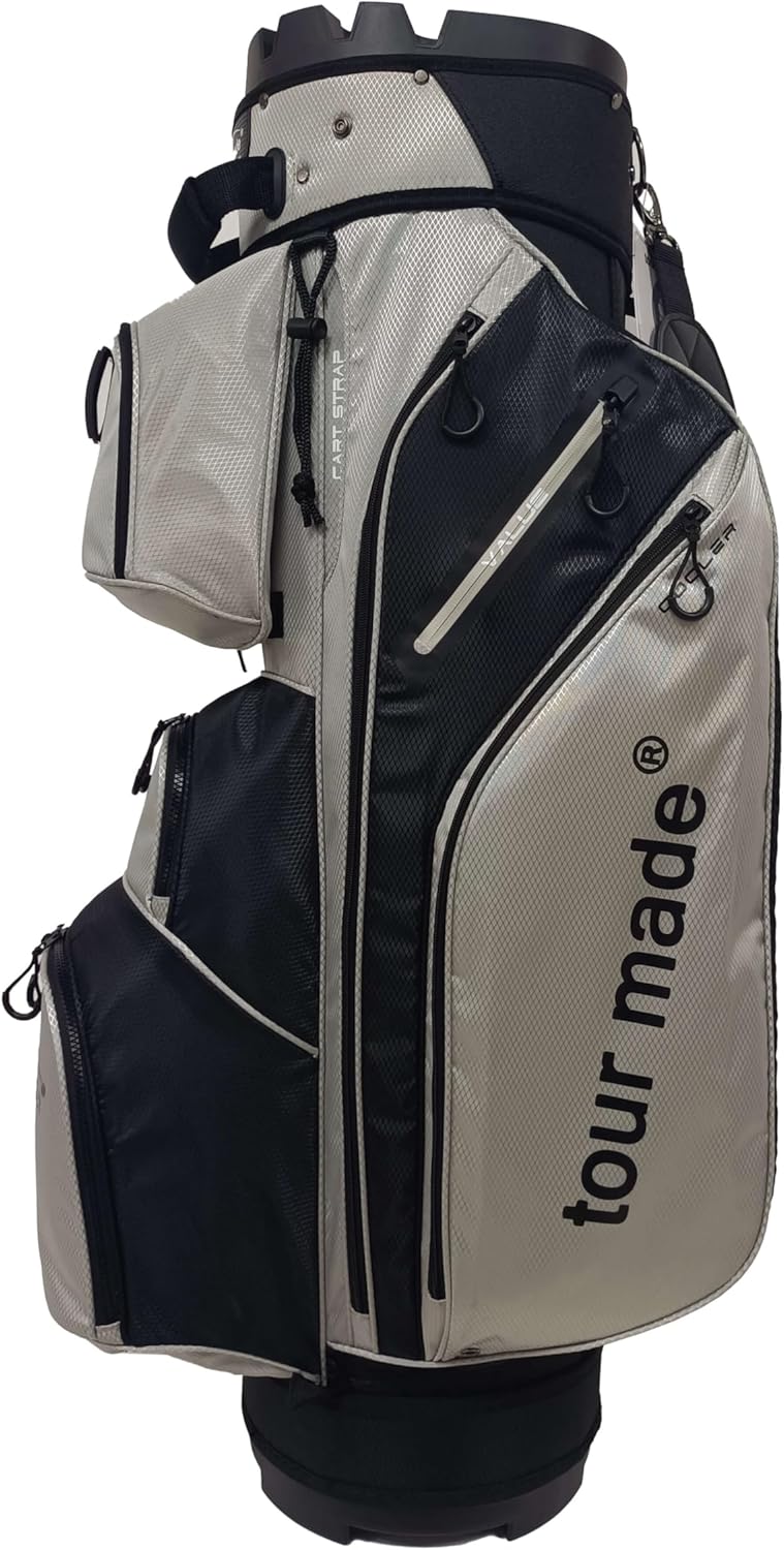 Tour Made Golfbag Cartbag ohne Schlägerklappern I grosses Kühlfach I Herren &amp; Damen I Golf Bag mit O