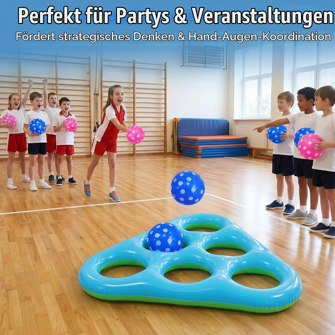 Aufblasbares Tic Tac Toe Pool Spiel, Grosses Schwimmendes Wurfspiel mit 6 Spielfiguren, Wasser Spiel