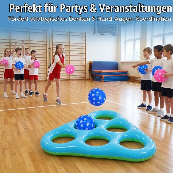 Aufblasbares Tic Tac Toe Pool Spiel, Grosses Schwimmendes Wurfspiel mit 6 Spielfiguren, Wasser Spiel