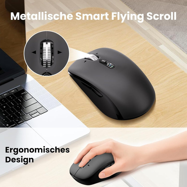 Kabellose Bluetooth-Tastatur-Maus-Kombination (USB+BT×2),ultradünne,leise,kompakte PC-Computertastat