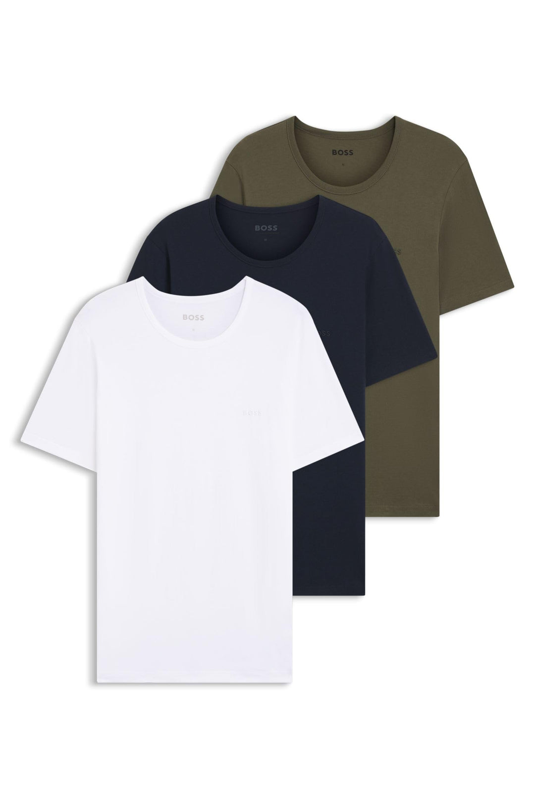 BOSS Herren TShirtRN 3P Classic Dreier-Pack T-Shirts aus Baumwoll-Jersey mit Logo M Grün399, M Gr&#x