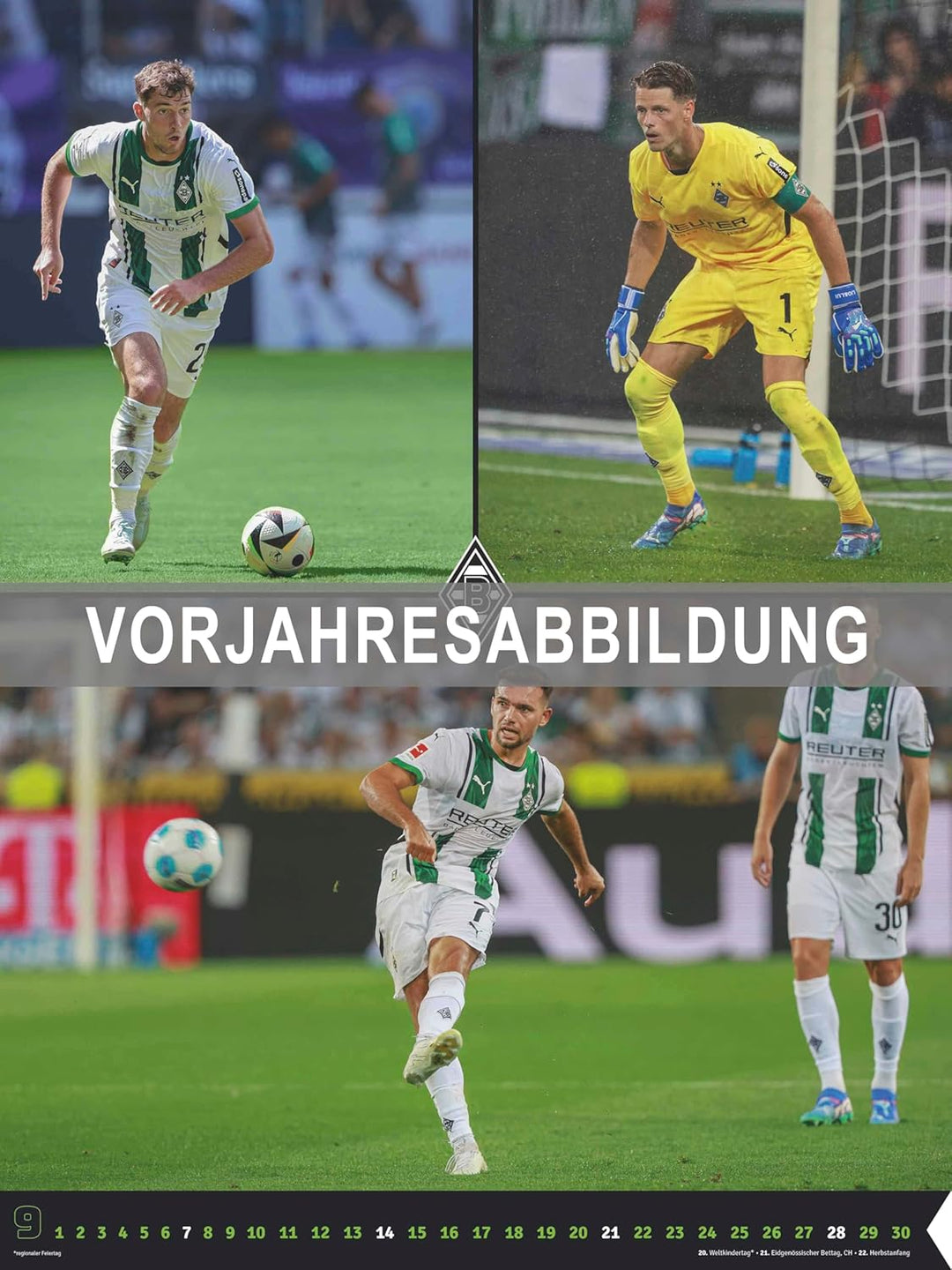 N NEUMANNVERLAGE - Borussia Mönchengladbach 2025 Posterkalender, 48x64cm, Fussball-Kalender mit Moti