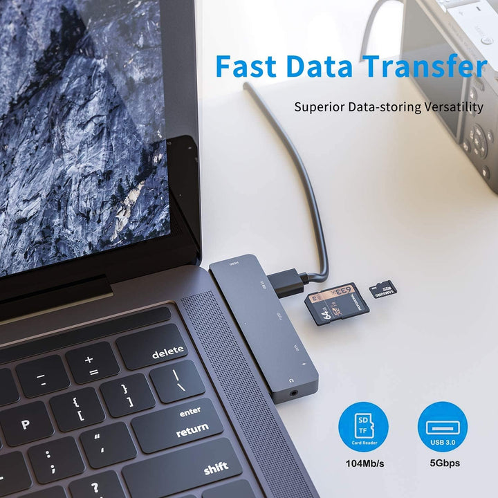 3XI USB C Hub für iPad Pro/iPad Air 4, 7 in 1 Typ C auf HDMI 4K Adapter, PD Ladeanschluss, USB 3.0 A