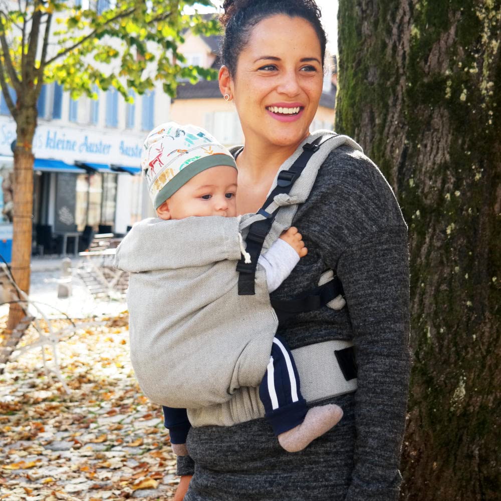 Didymos DidyFix Babytrage - Fullbuckle Tragehilfe in Silber - für Neugeborene ab Geburt von 50-86 cm