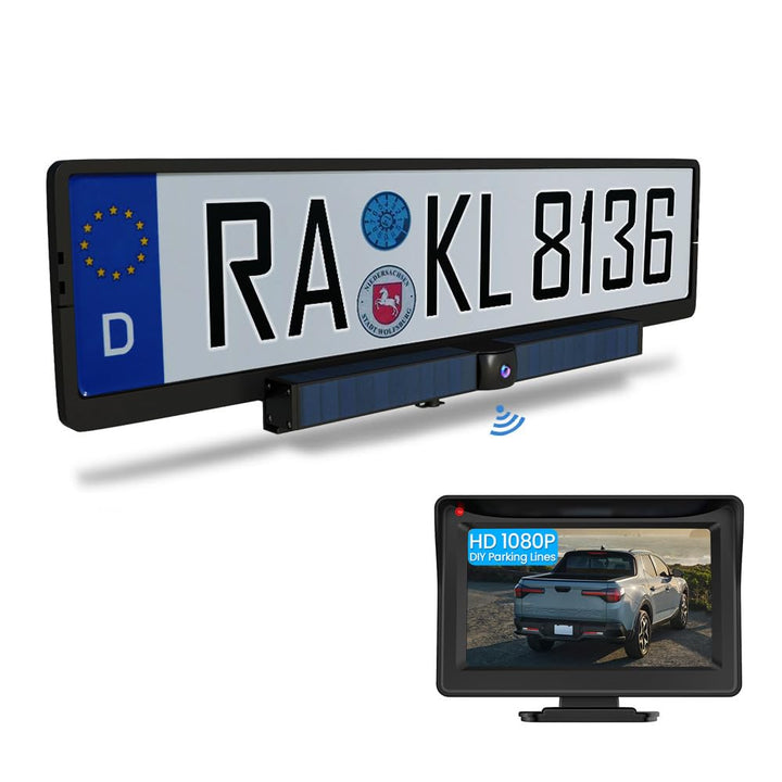 Kabellose Solar-Rückfahrkamera, DIY-Installations-Autokamera mit 4,3 Zoll Bildschirm und 2600 mAh Ak