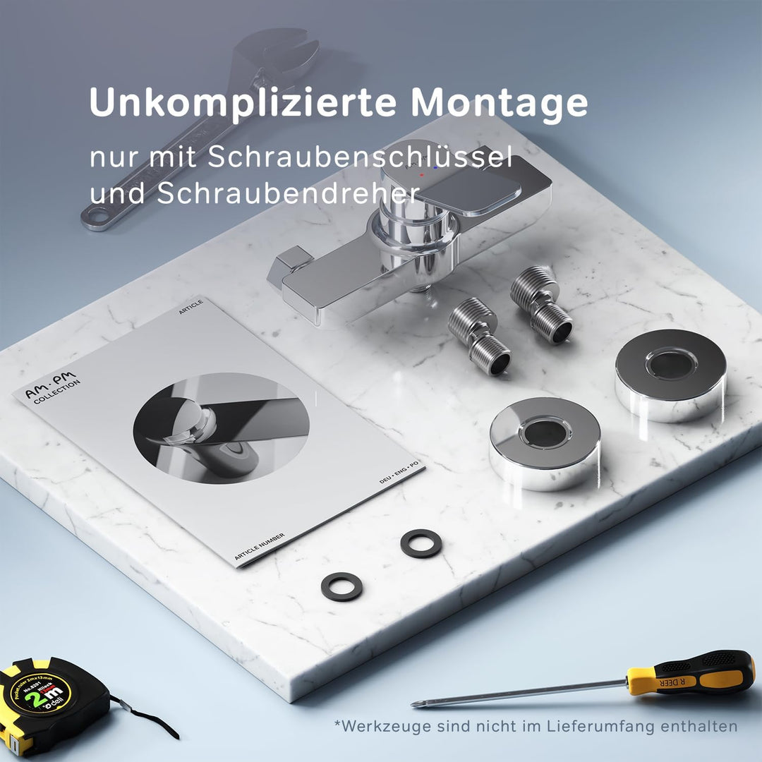 AM.PM X-Joy FXA20000 Duscharmatur mit Einhebelmischer, Mischbatterie Dusche, Einhand-Brausebatterie,