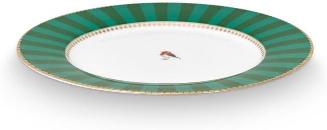 Pip Studio Love Birds Frühstücksteller Stripes grün 21cm