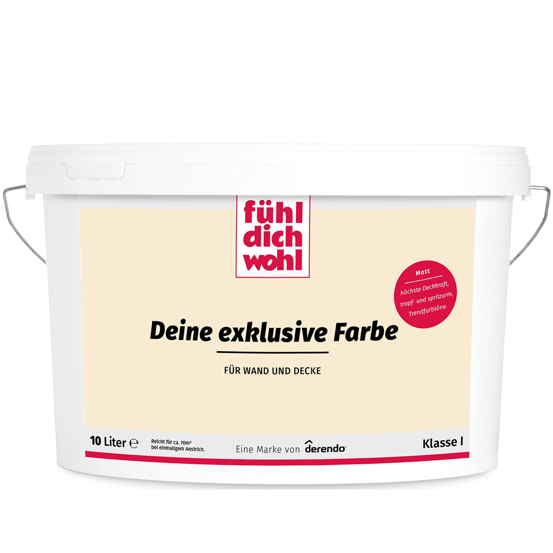 derendo Fühl Dich Wohl Deine Farbe beige, matte Wandfarbe beige, hohe Deckkraft, verschiedene Beiget