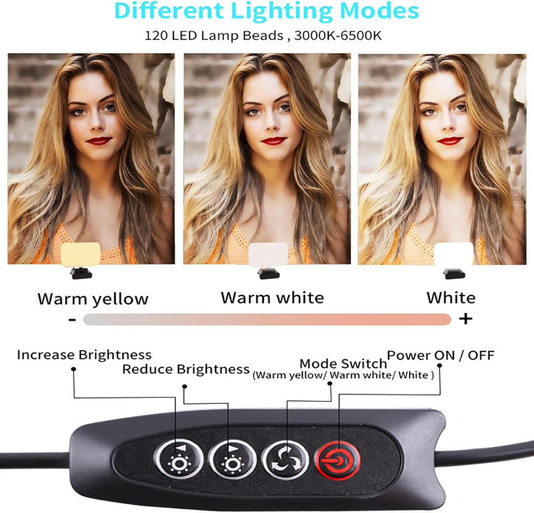 120 Lampenperlen Videokonferenz Selfie Licht Plug-in-Typ Einstellbar 3 Farbtemperaturen 10 Helligkei