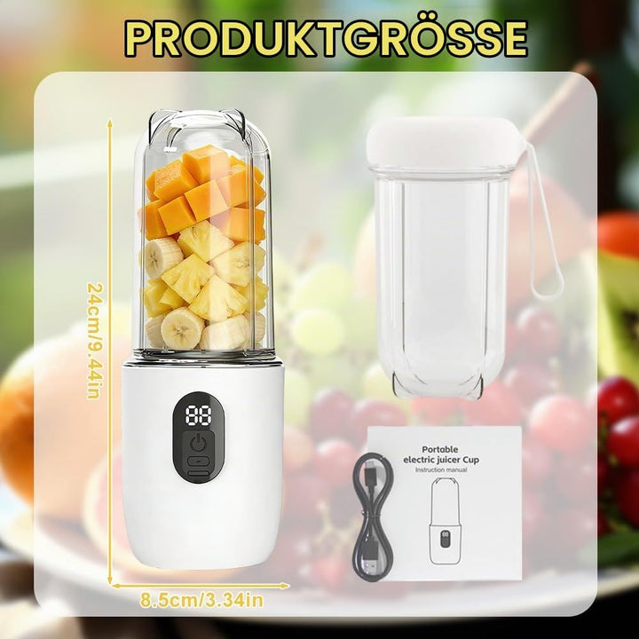 Tragbarer Mixer Smoothie Maker To Go, 500ml Smoothie Maker mit 16 Rostfreien Klingen, Digitalanzeige