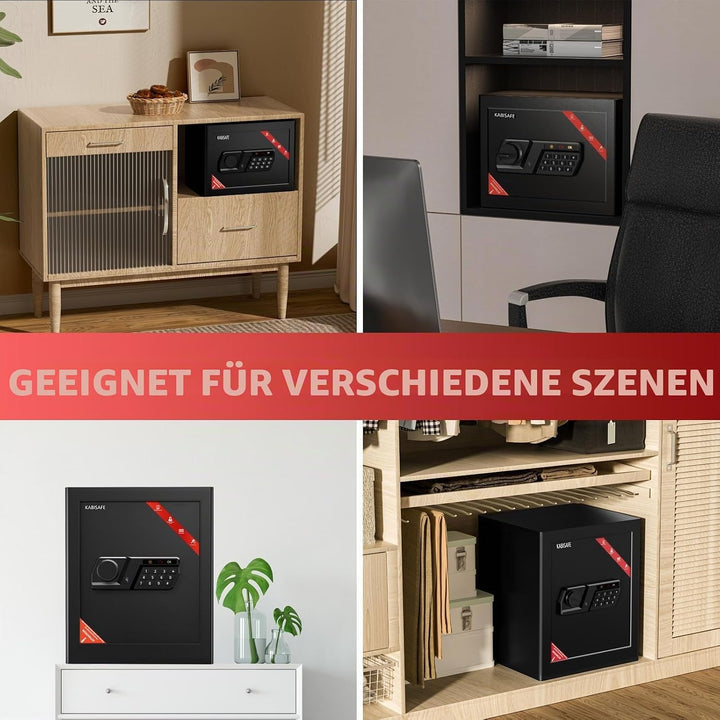 45L Tresor, Grosser Möbeltresor Safe mit Zahlenschloss &amp; Schlüssel, Geldtresor Wandtresor für Gold D