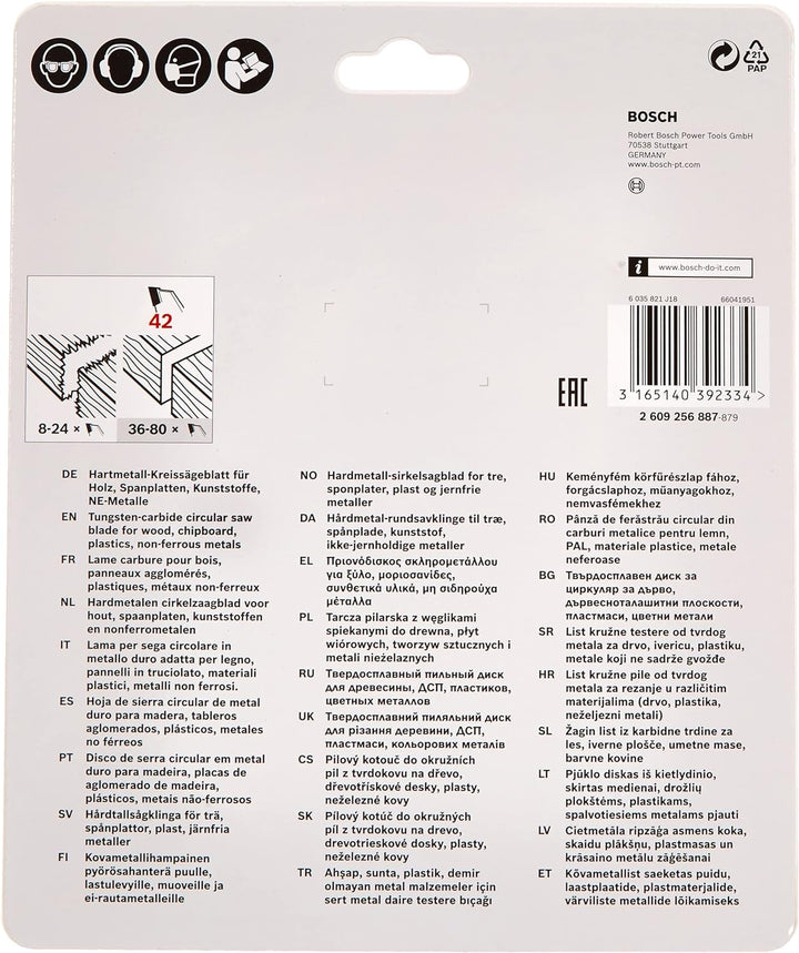 Bosch Accessories Bosch DIY Kreissägeblatt Special für verschiedene Materialien (Ø 160 mm, 42 Zähne)
