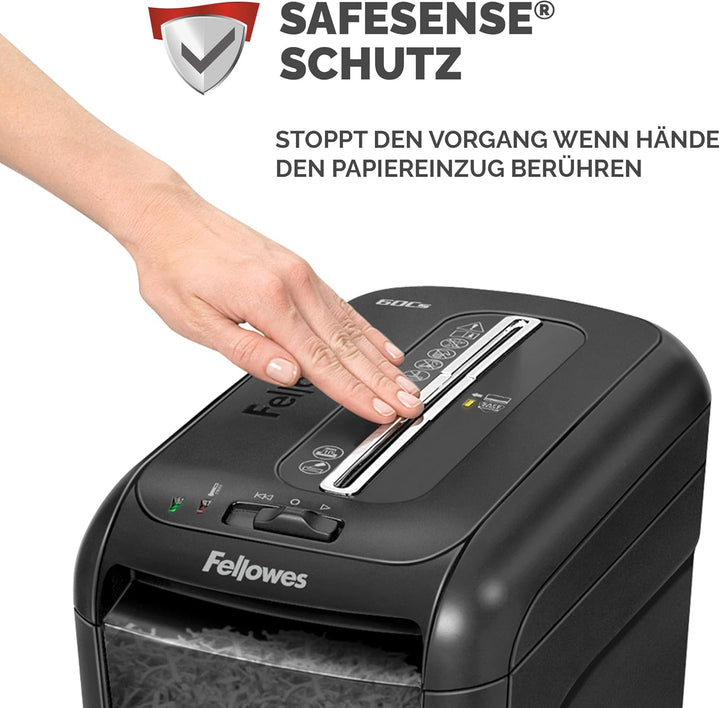 Fellowes Aktenvernichter Powershred 60Cs, Partikelschnitt (P-4), 10 Blatt, für Zuhause/Home Office,