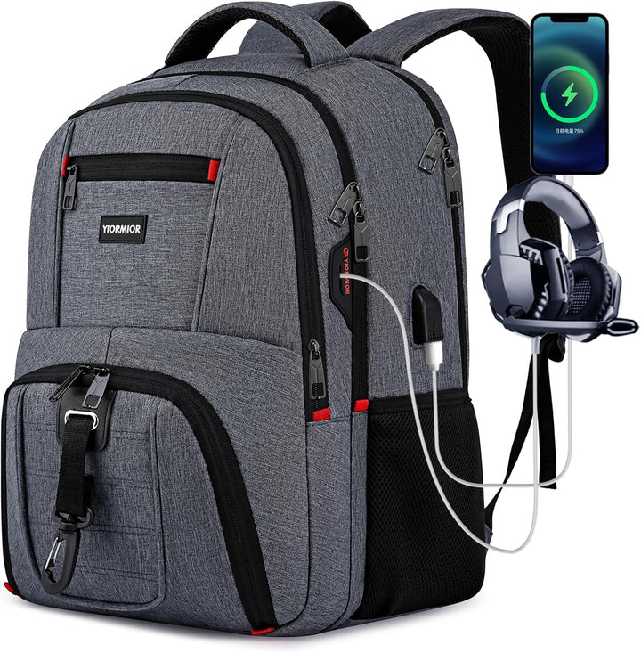 Schulrucksack Jungen Mädchen Teenager Rucksack Herren Damen für 15,6 Zoll Laptop Rucksack Arbeit Was