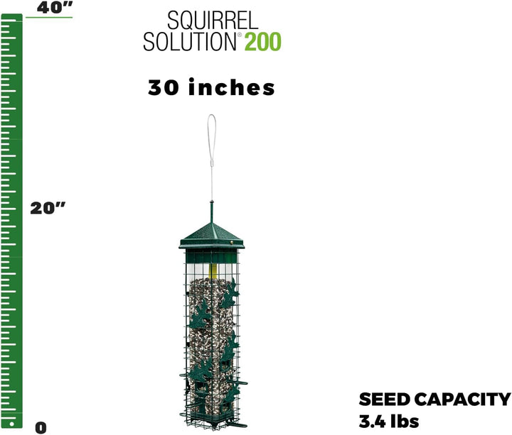 Squirrel Solution200 Vogelfutterstation mit 6 Futteranschlüssen, 1,5 kg Samenkapazität, inkl. Sament