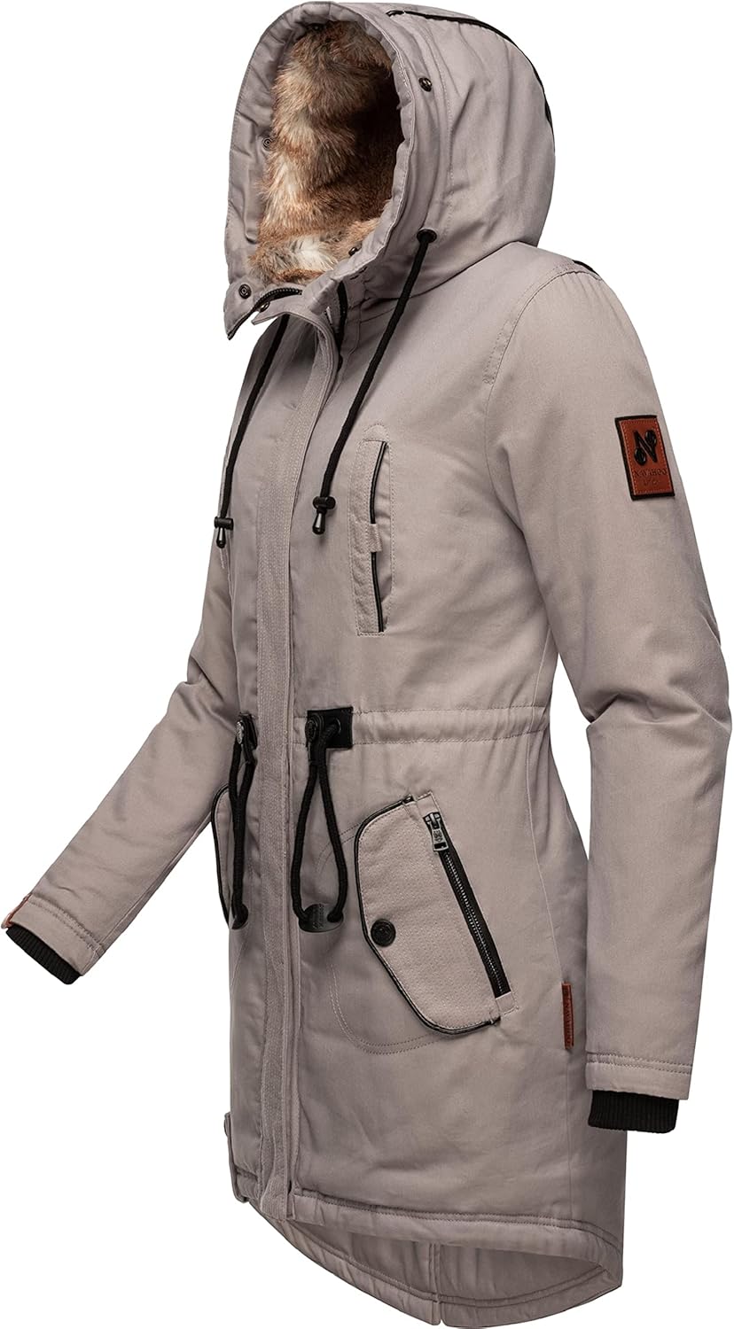 Navahoo Damen Warmer Winterparka mit Kapuze Bombii XS-XXL S Zinc Grey, S Zinc Grey